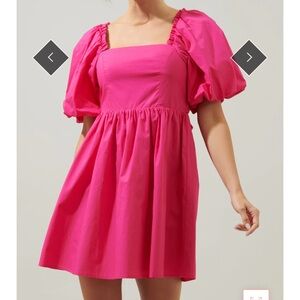 Puff Sleeve Bow Dress